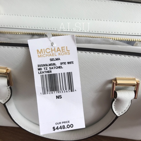 Michael Kors Selma Med TZ Satchel Optic White Gold - Picture 5 of 8
